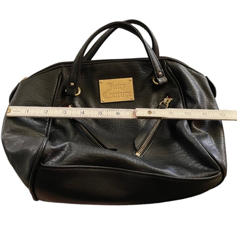 Juicy Couture Mini Black Satchel Mini Purse Handbag Faux Snake texture Crossbody - Picture 12 of 15